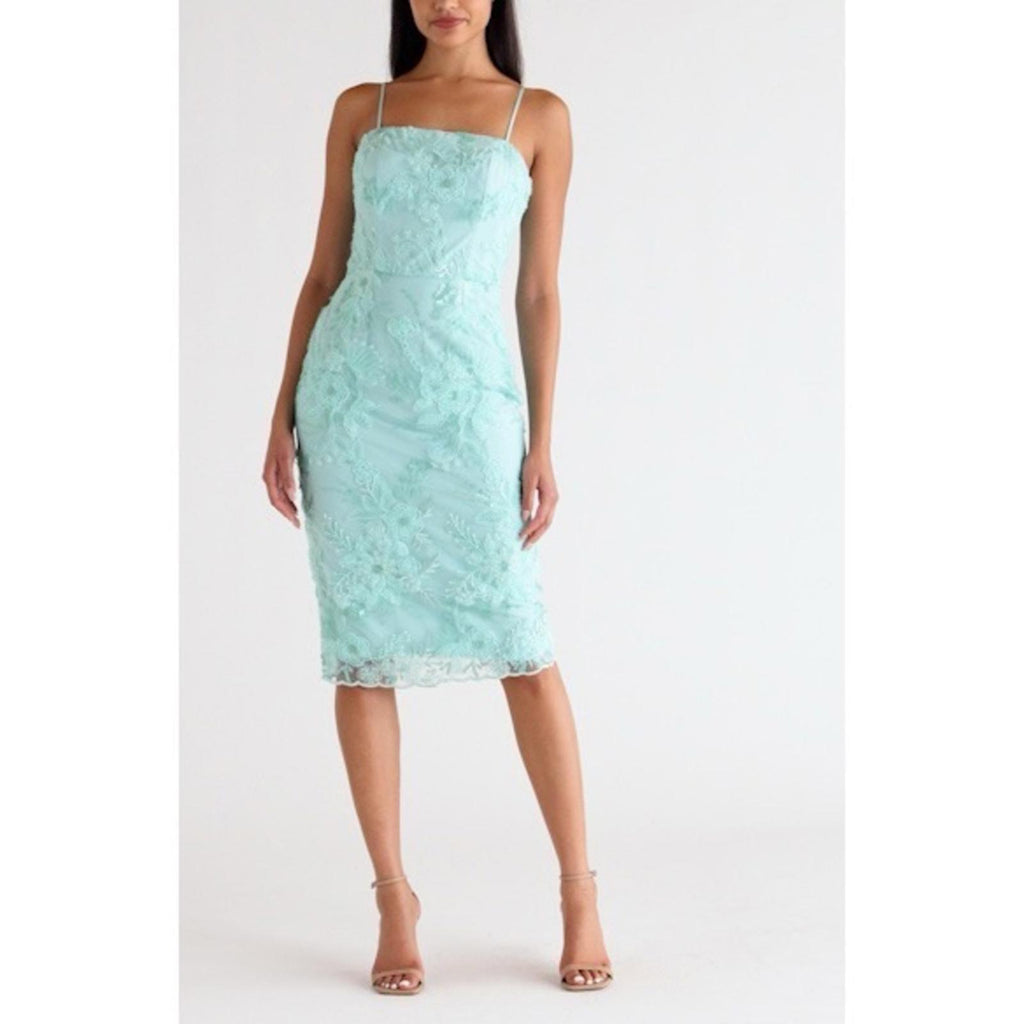 Dress the Population Josselyn Sequin Floral Body-con Dress, Mint Size M NWT $328