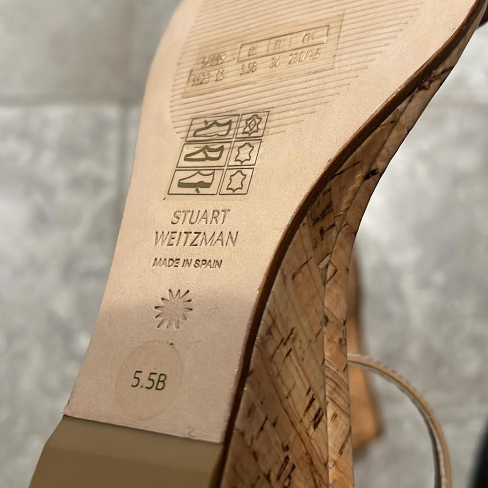 Stuart Weitzman Nudistcurve 50 Ankle Strap Wedge Sandals, Size 36/5.5 NEW in Box