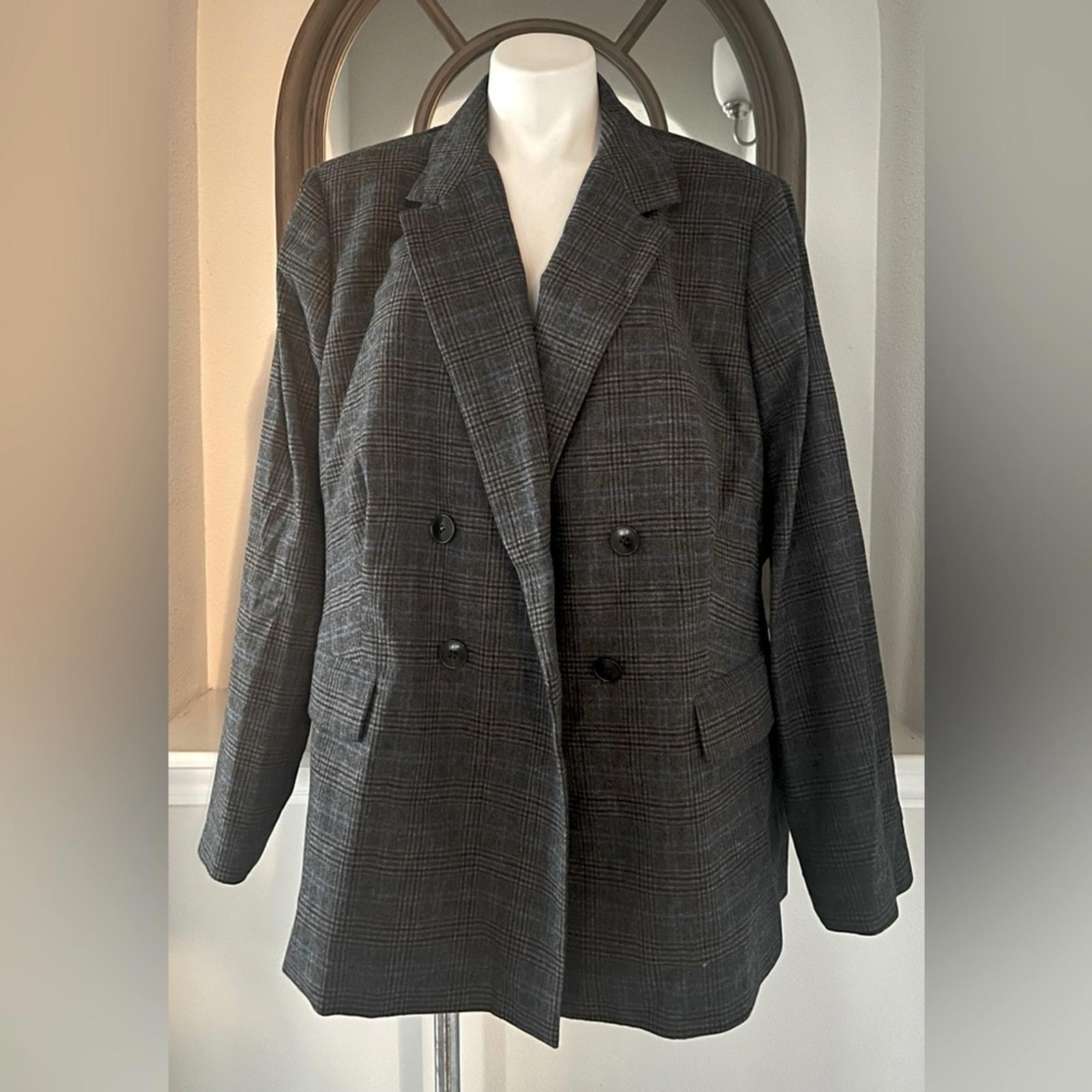 Madewell Rosedale Blazer, Kyle Mini Glen Plaid, Plus Size 22W New w/Tag