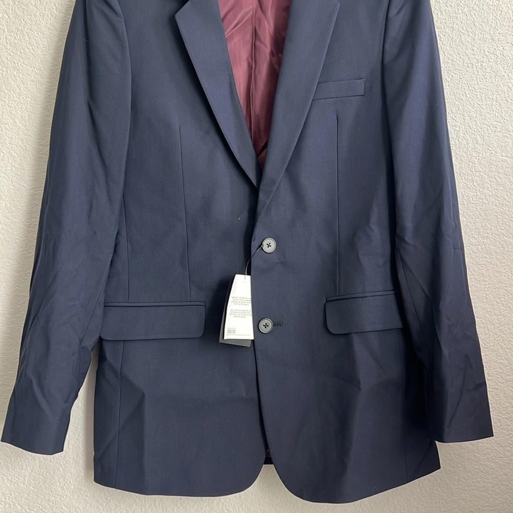 Asos Design Two-Button Suit Jacket in Navy, NWT, Size 38R