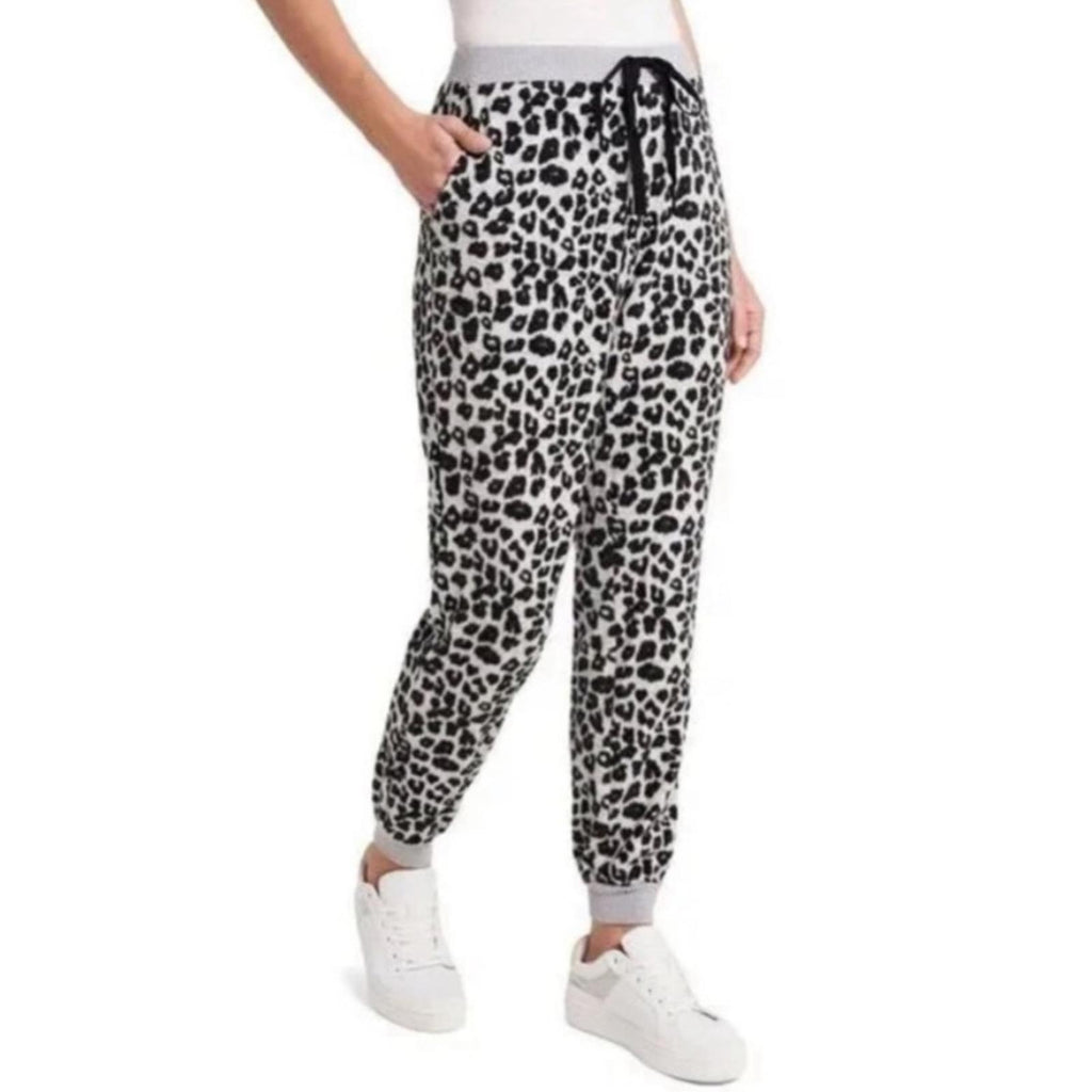 Vince Camuto Cheetah Print Jogger Pants in Grey & Black, Size XS New w/Tag