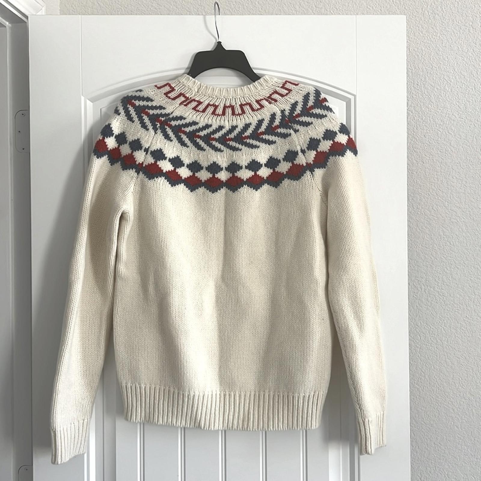 Bloomingdale's Wool Geo Stripe Regular Fit Crewneck Sweater, Size S New w/Tag