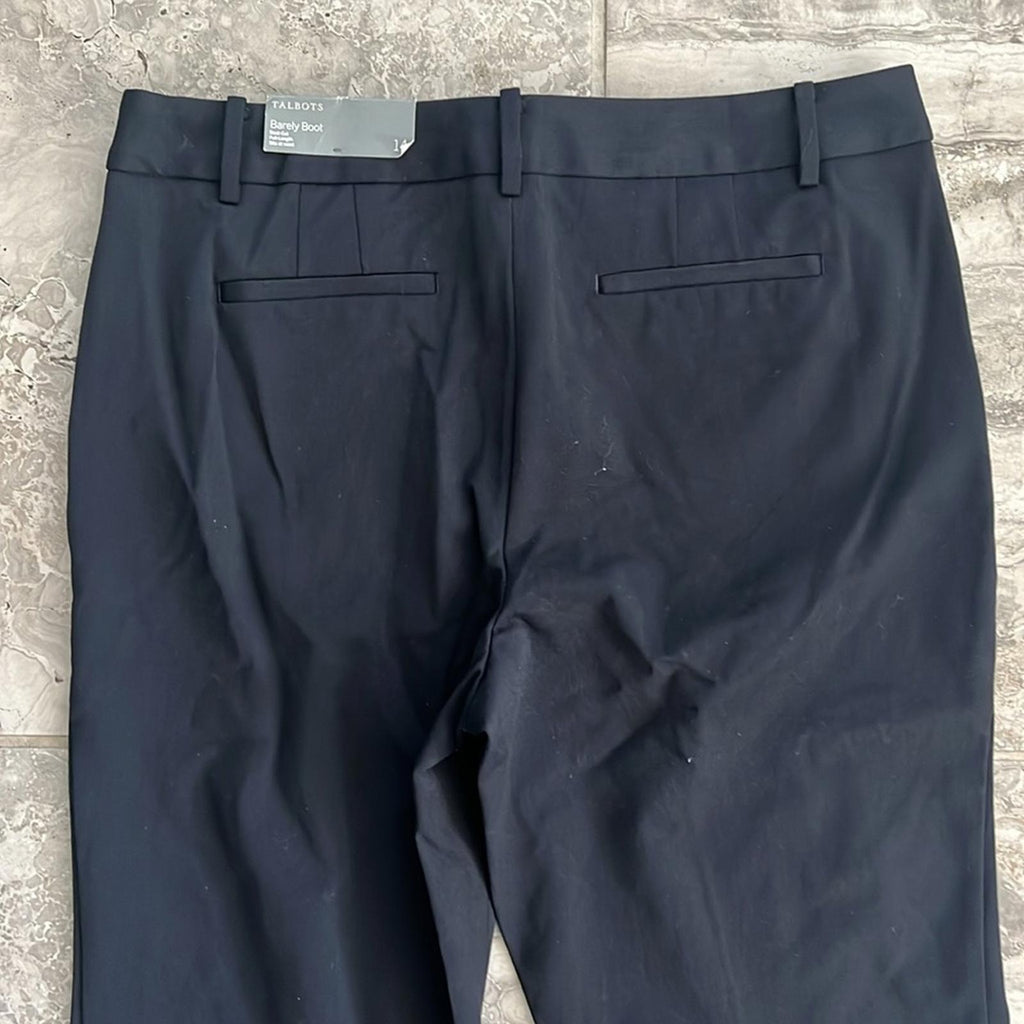 NEW Talbots Bi-Stretch Barely Boot Black Pants, Curvy Fit Size 14 New w/Tag $109