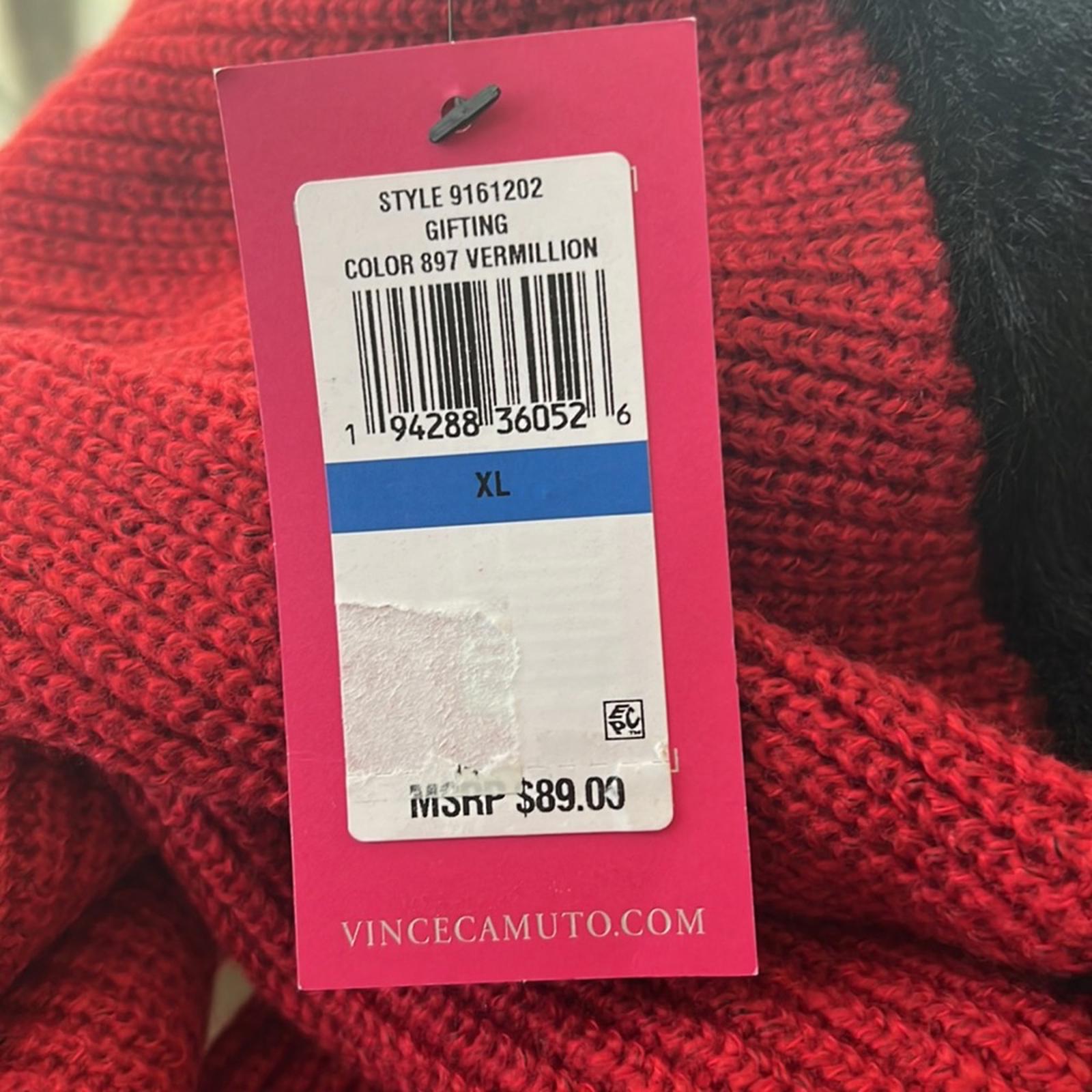 Vince Camuto Asymmetrical Colorblocked Black Textured Sweater, Size XL NWT