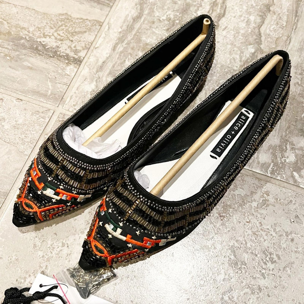 Alice + Olivia Lenora Slip-On Stitch Ballet Flats, Size 39.5 New in Box $395