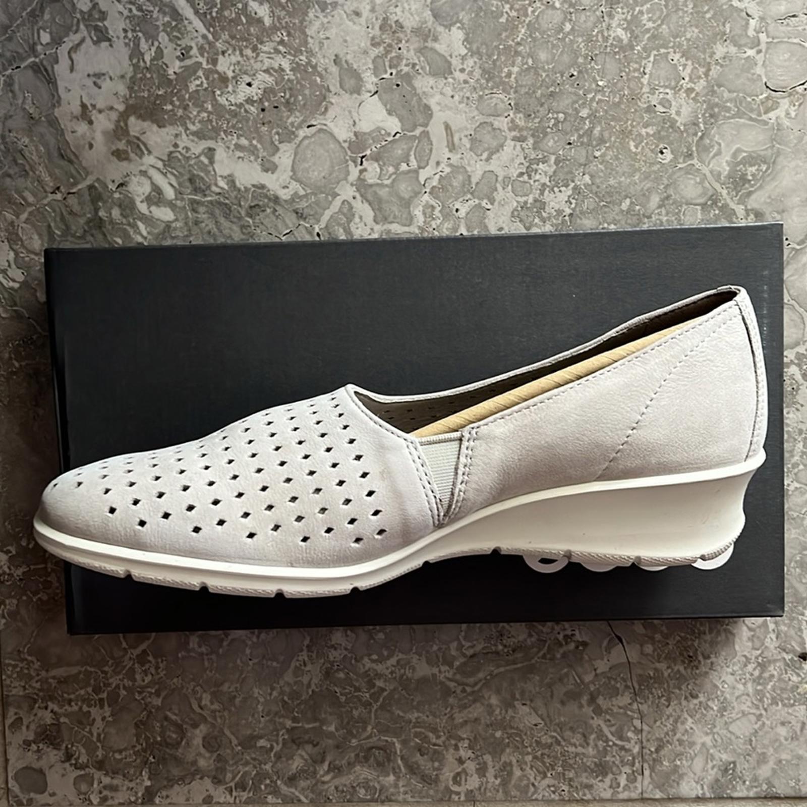 ECCO Felicia Gravel Leather Wedge Heel Shoes, Size EU 41 | US 10-10.5 New in Box