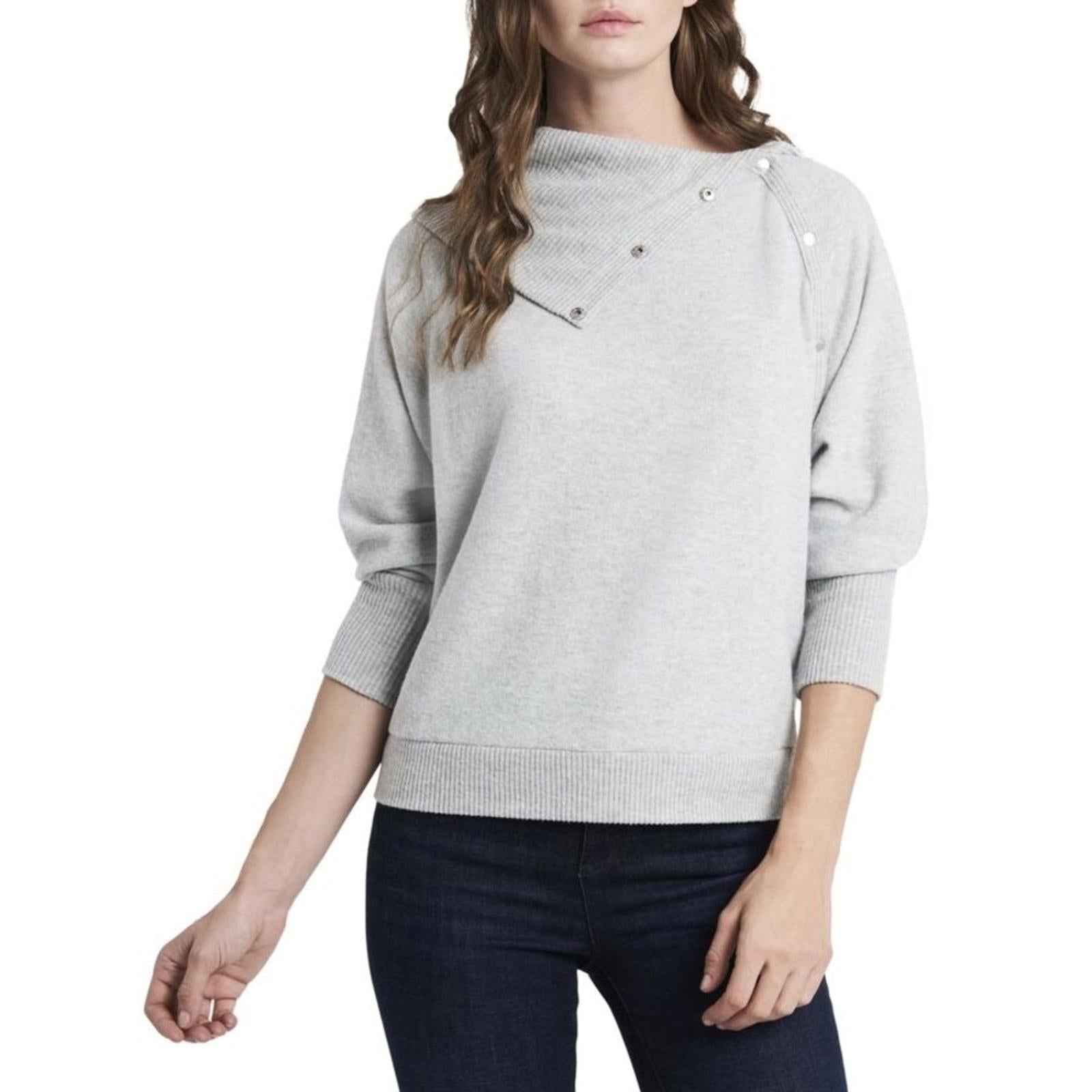 Vince Camuto Stretch Fold Over Neck w/Snaps Silver in Heather, Size XL New w/Tag