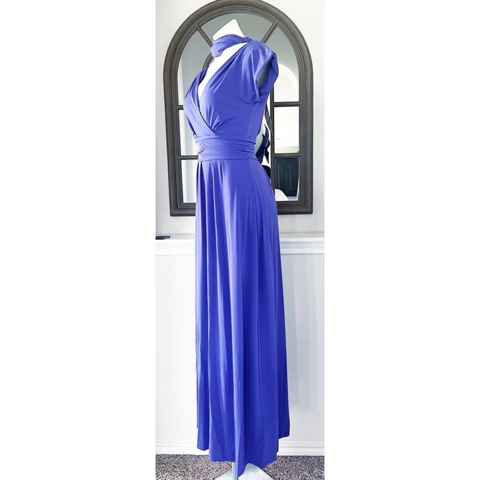 IMAN Maxi Dress w/Matching Headband Purple, Tall Size XS New w/Tag in Packaging