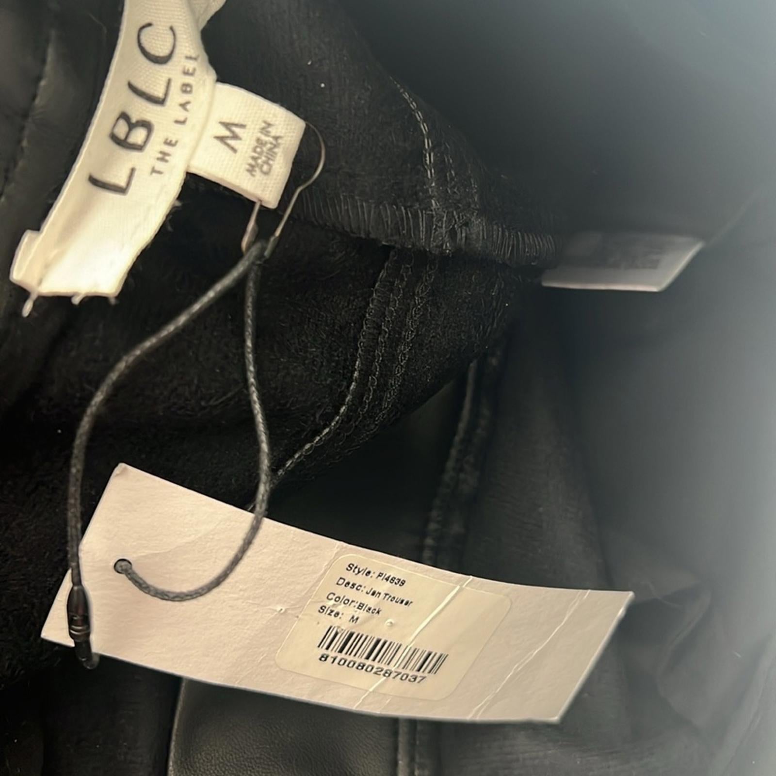 LBLC THE LABEL Jen Faux Leather Cropped Pants, Black Size M New w/Tag