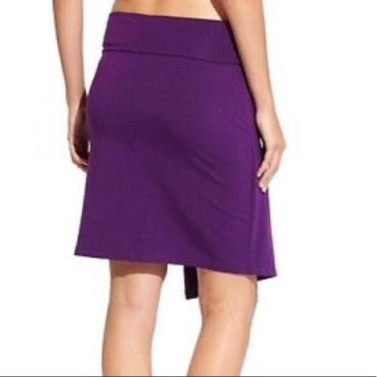 Athleta Seaside Fold Over Skirt Faux Wrap Mini Waist Band Purple, Size XS NWT