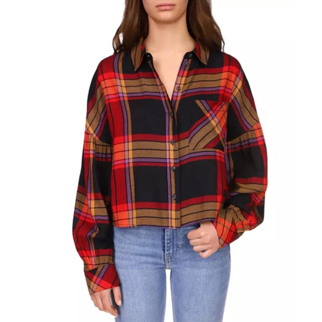 Anthropologie’s Sanctuary The Cabin Plaid Button-Down Shirt, Size M New w/Tag