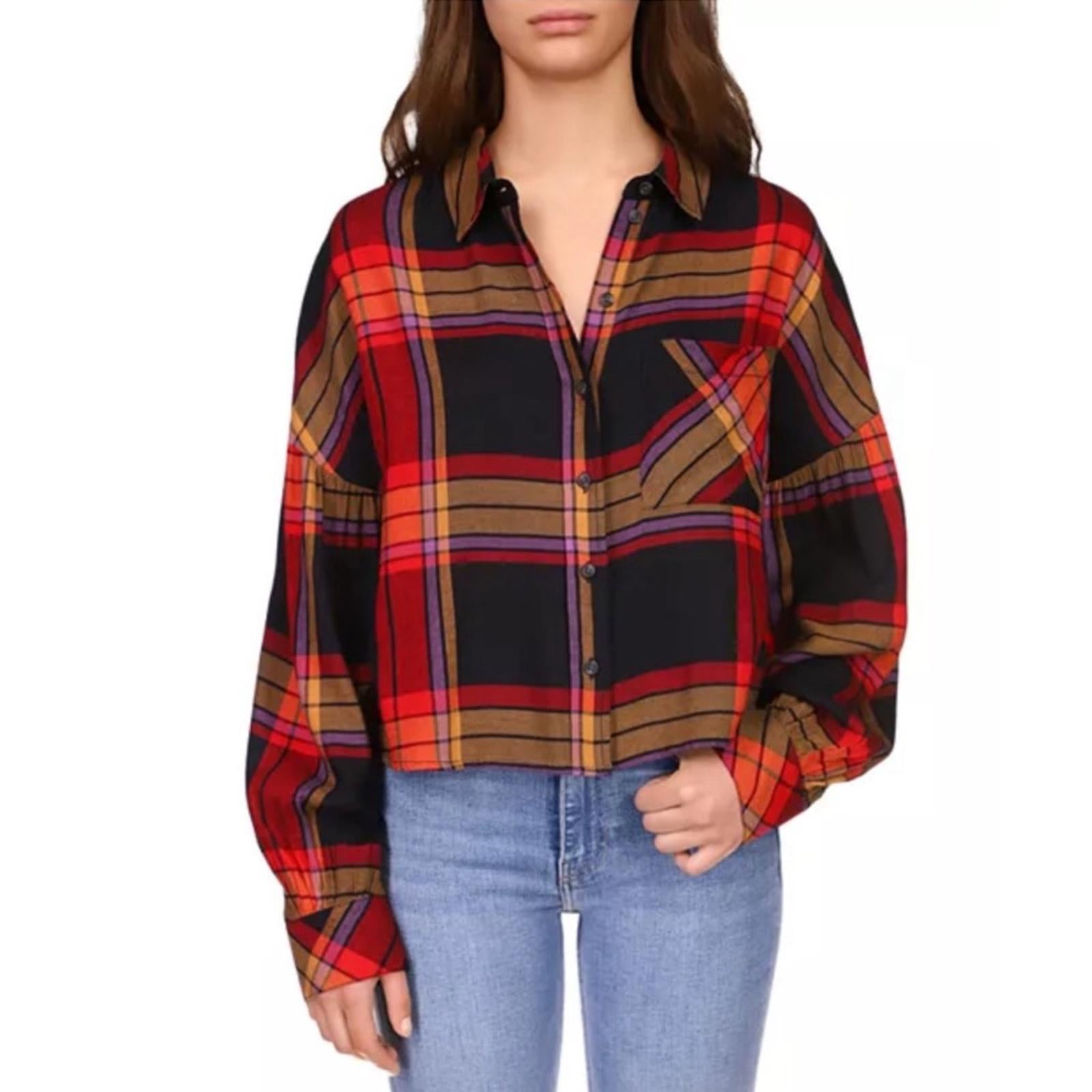 Anthropologie’s Sanctuary The Cabin Plaid Button-Down Shirt, Size M New w/Tag