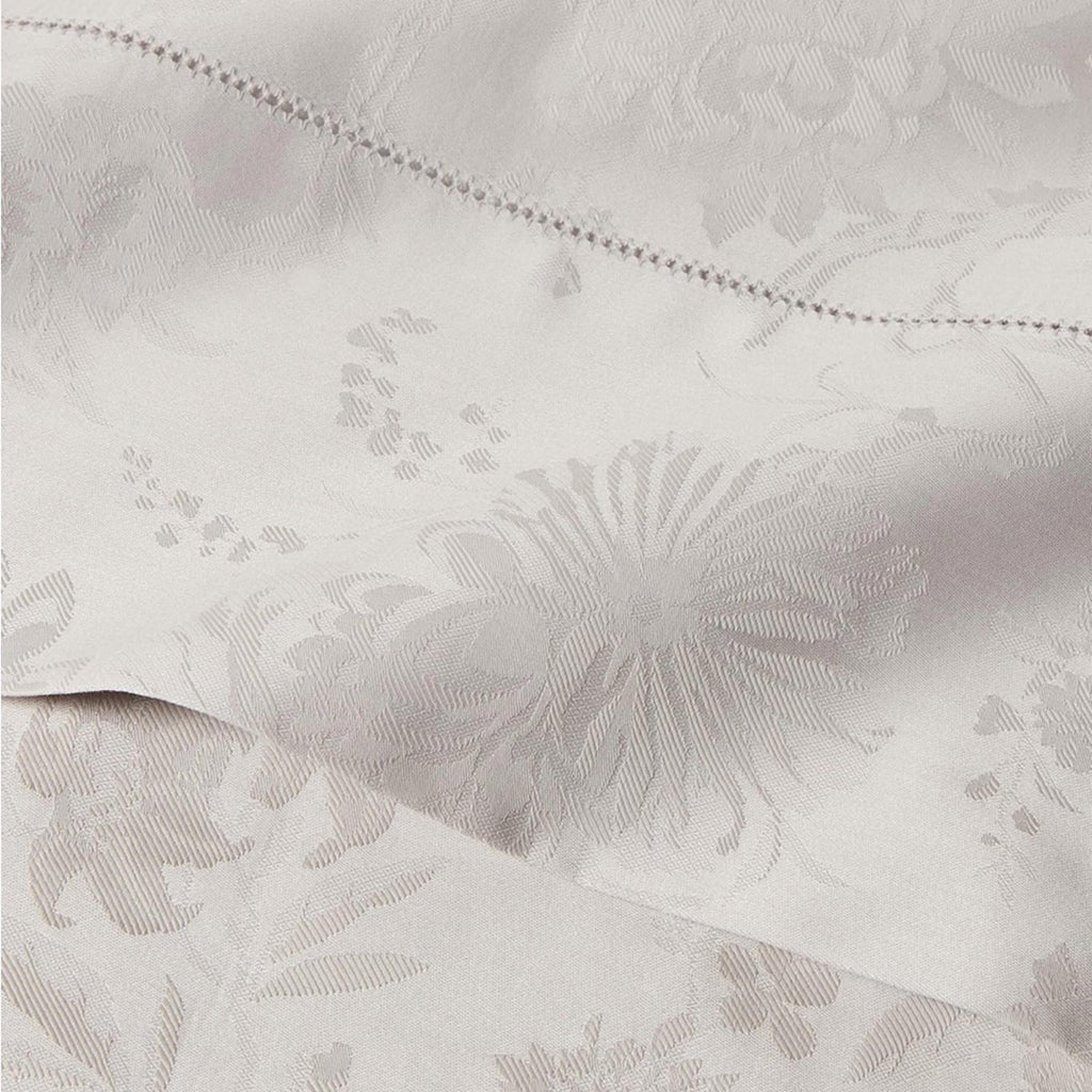 Ralph Lauren Home Organic Cotton Bethany Jacquard Silver Queen Flat Sheet, NWT