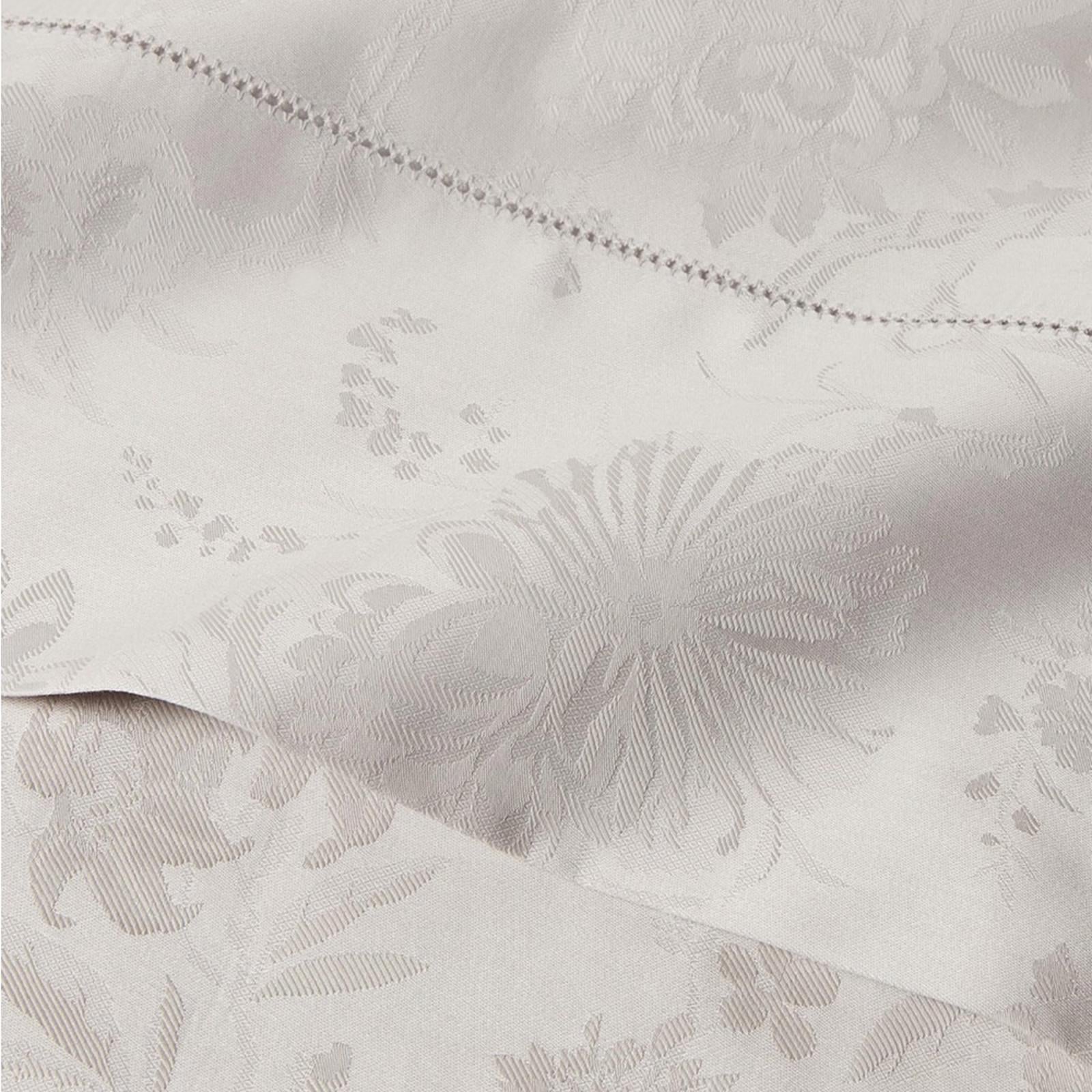 Ralph Lauren Home Organic Cotton Bethany Jacquard Silver Queen Flat Sheet, NWT