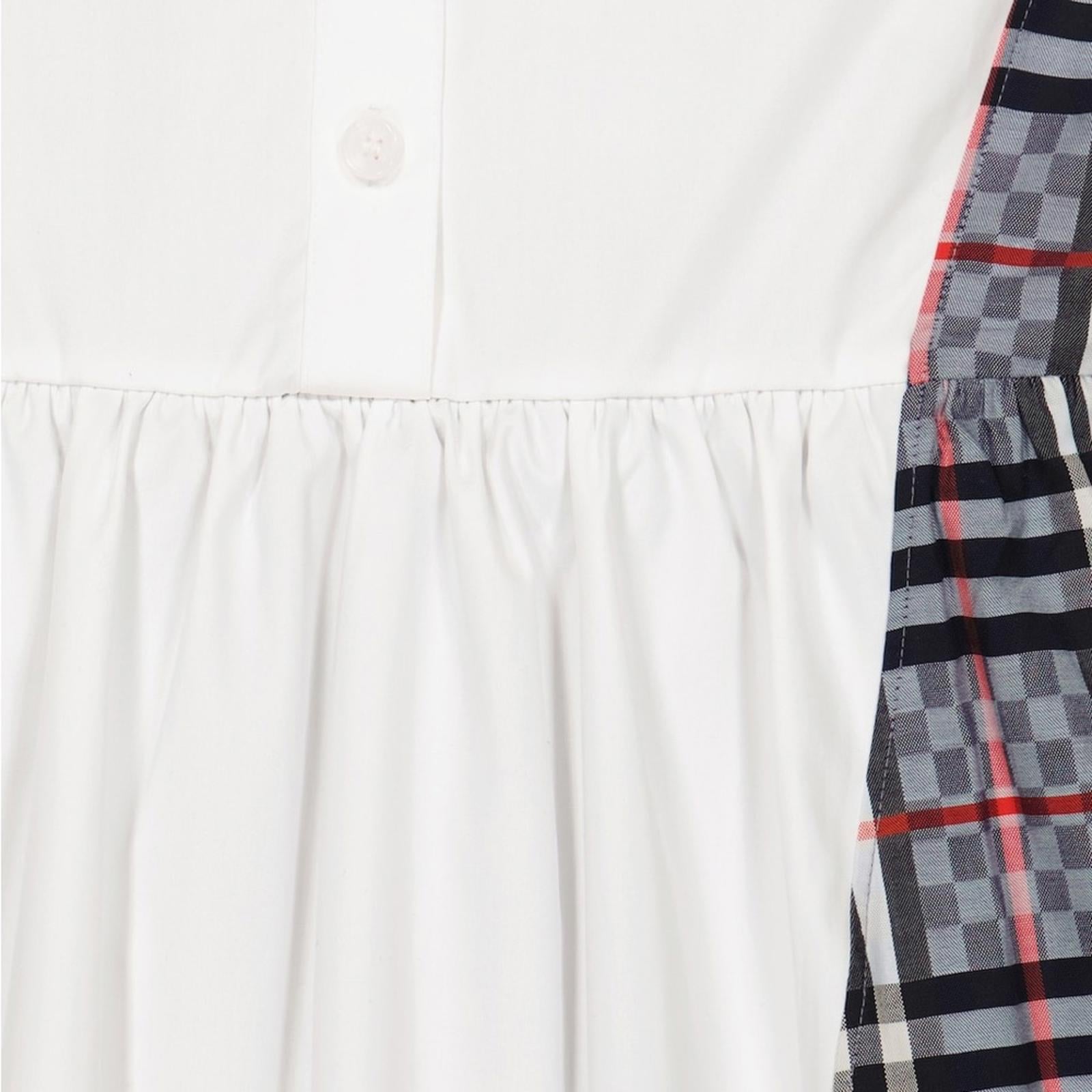 Burberry Chequerboard Panel Stretch Cotton Polo Shirt Dress, Size 12Y New w/Tag