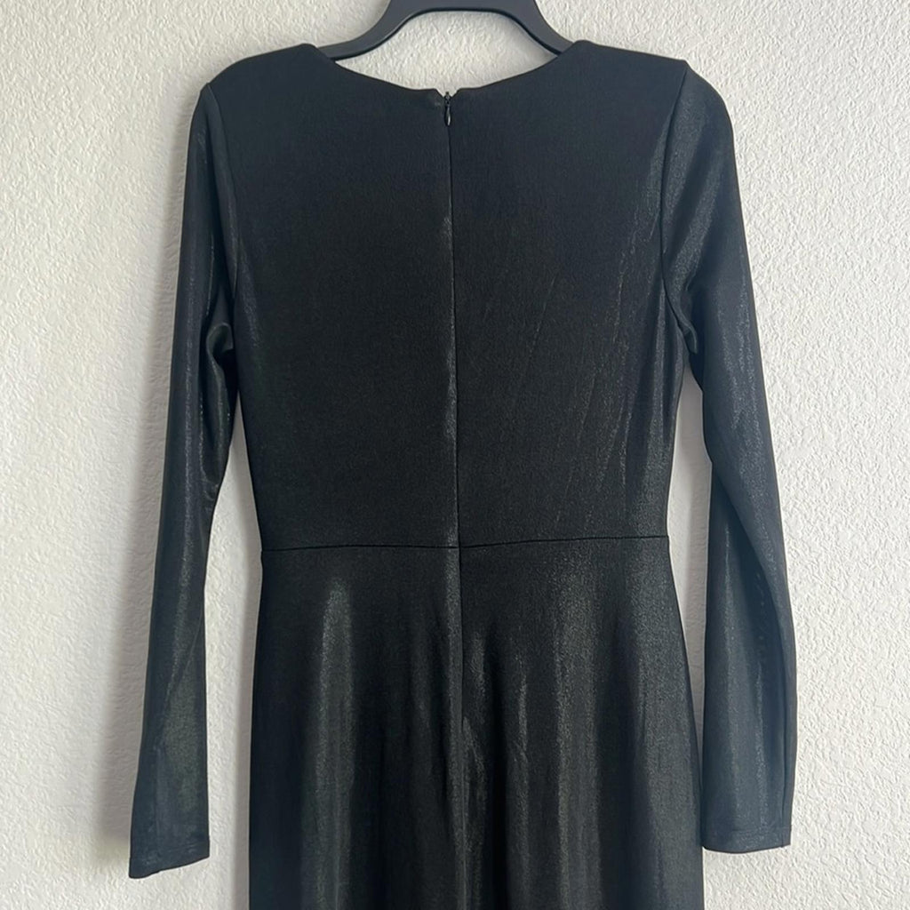 Lauren Ralph Lauren Twist-Front Foil-Print Jersey Gown Black, Women’s Size 4 NWT