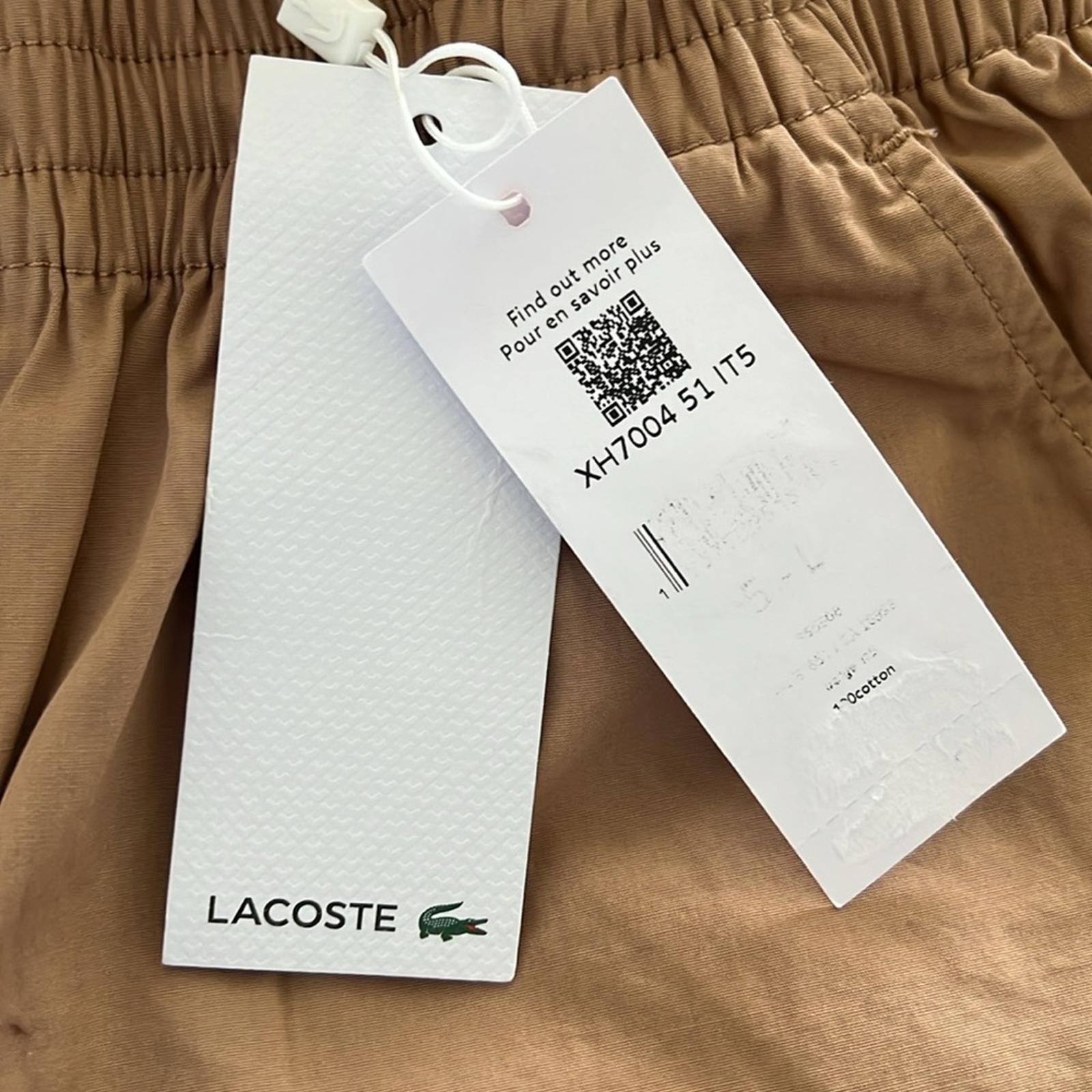 Lacoste Men’s Relaxed Fit Track Pants in Beige, NWT, Size L