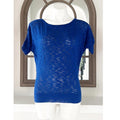 Trina Turk Knit Open Back Top in Blue Heather, Size S EXCELLENT!