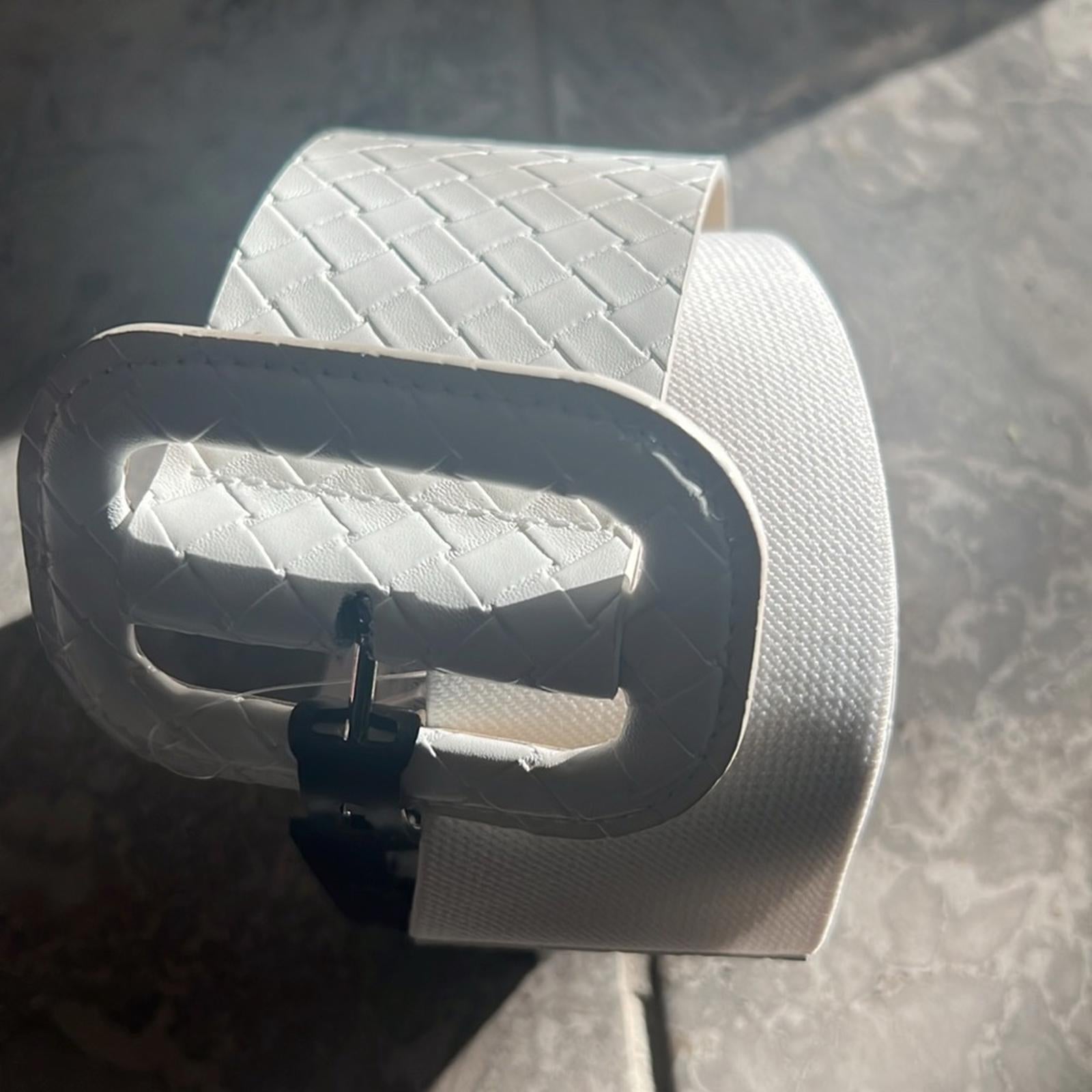 NWT INC Woven Stretch Belt in White, New with Tag, Retail $44.50