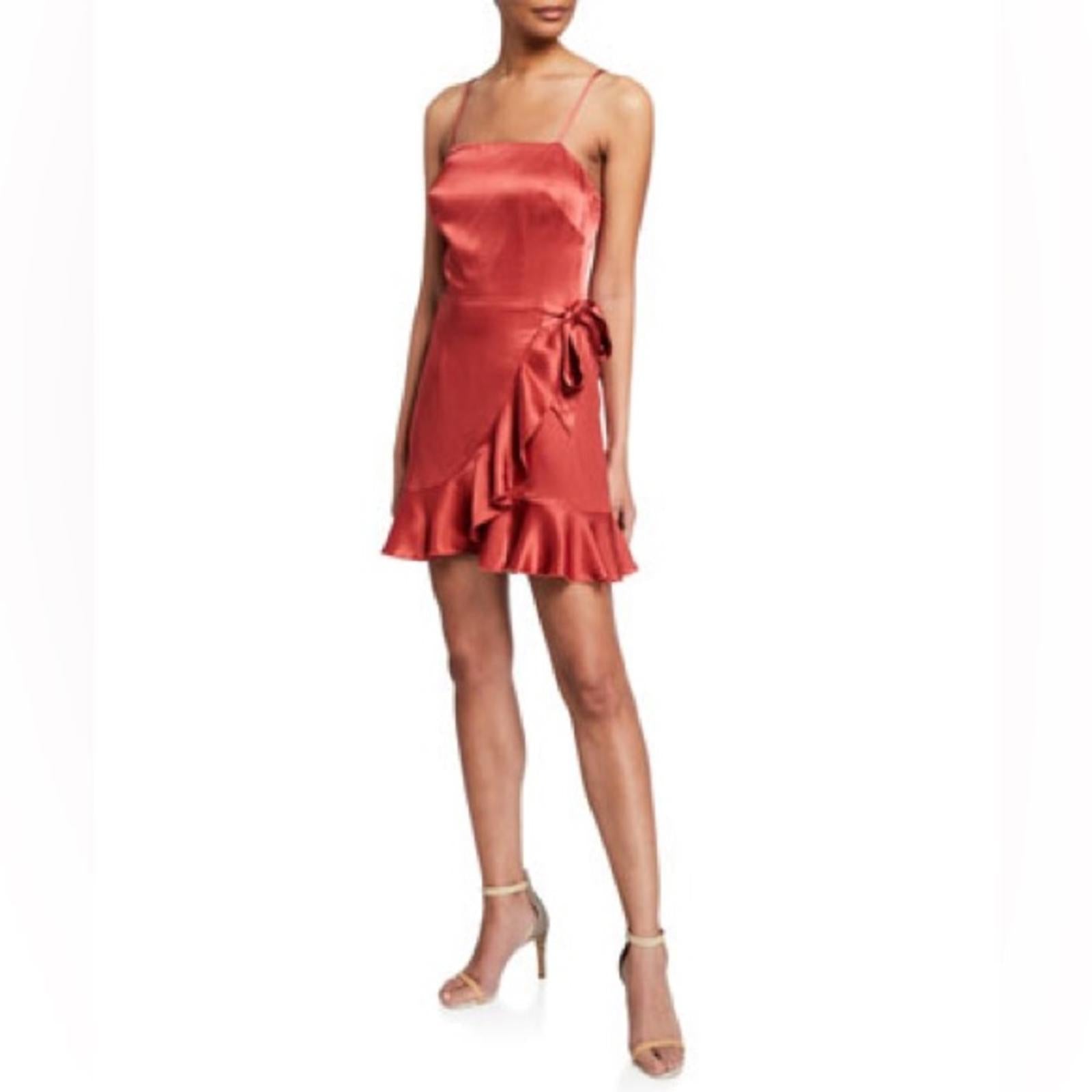 Donna Mizani X Revolve Antonia Faux Wrap Ruffle Dress, NEW, Size M Retail $215