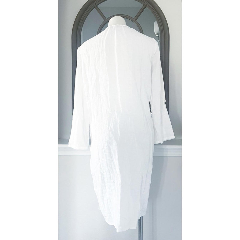 Nic+Zoe Double Gauze Open Front Sweater in White, Size S New w/Tag Retail $158