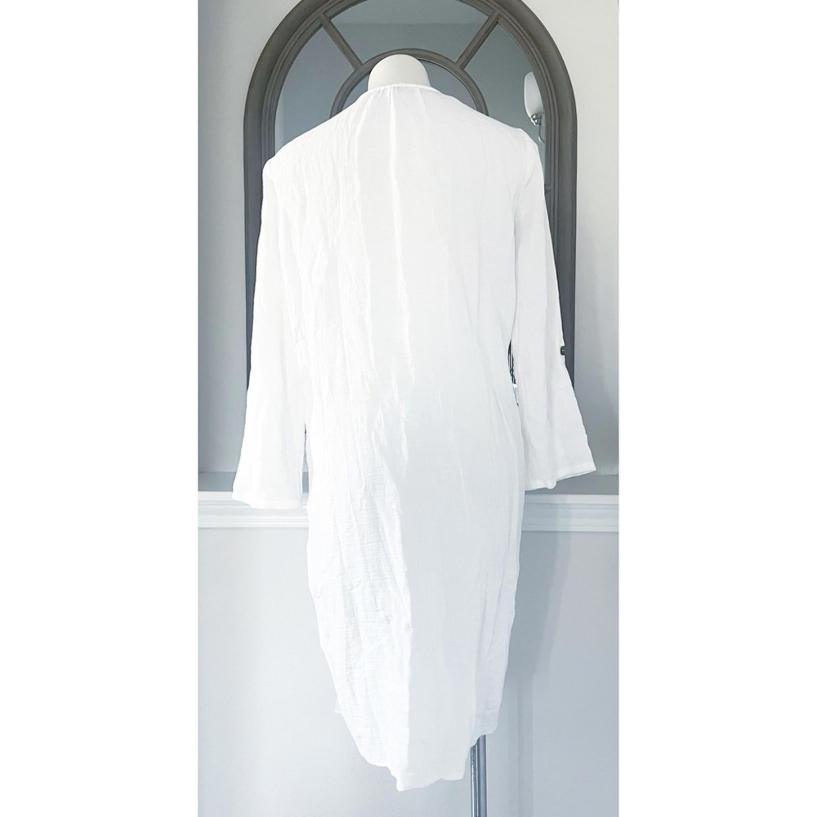 Nic+Zoe Double Gauze Open Front Sweater in White, Size S New w/Tag Retail $158