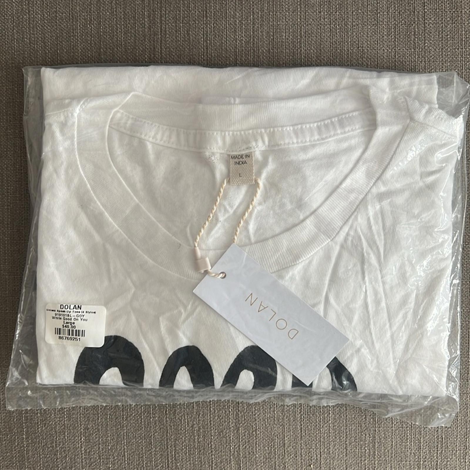New DOLAN White “Good On You” Graphic T-Shirt, Unisex Size L New w/Tag