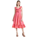 Sika V-Neck Cybil Tiered Fit & Flare Dress, Pink Size 6 Retail $295 EXCELLENT!