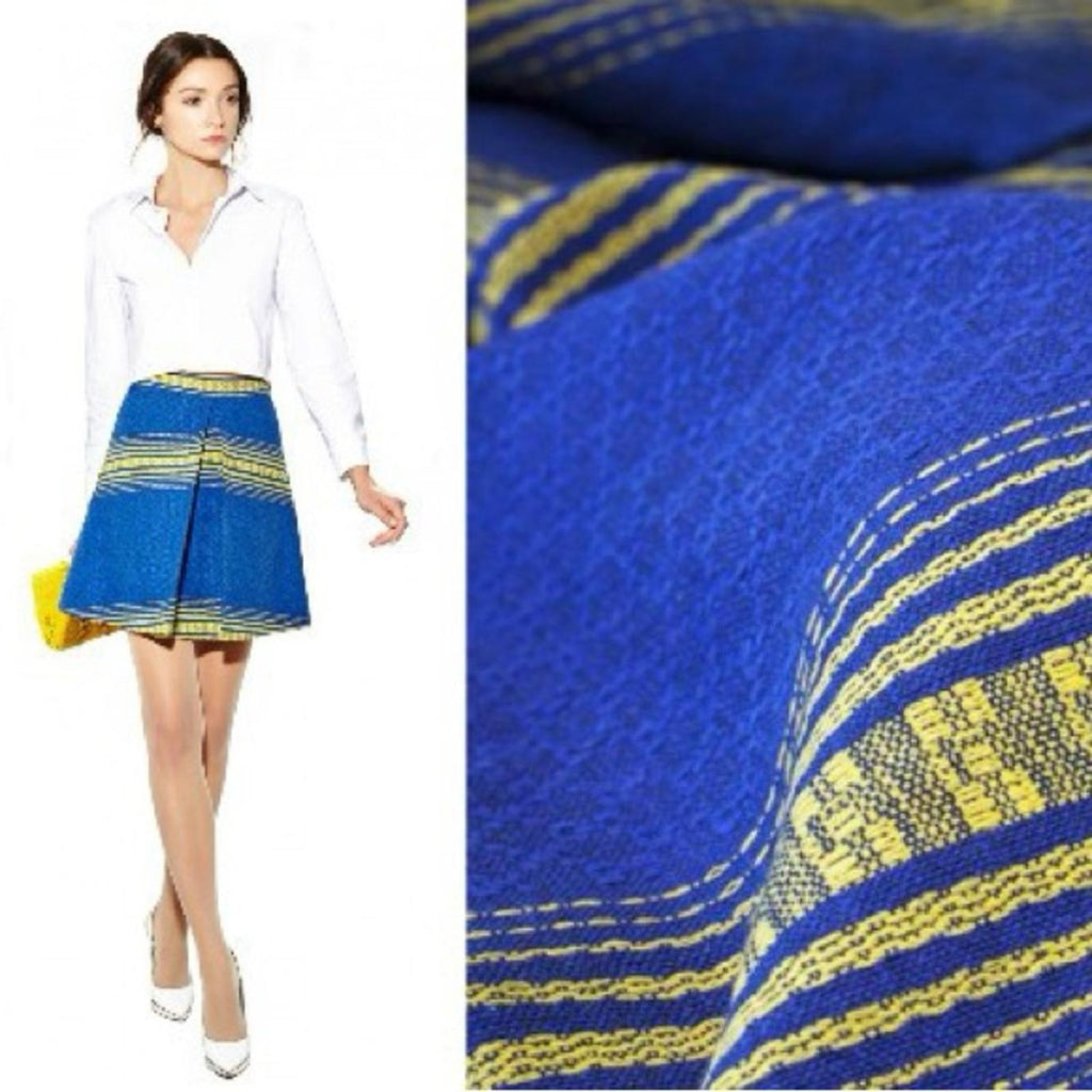 Alice + Olivia Russo Skirt, Blue/ Yellow Size 12 Retail $275