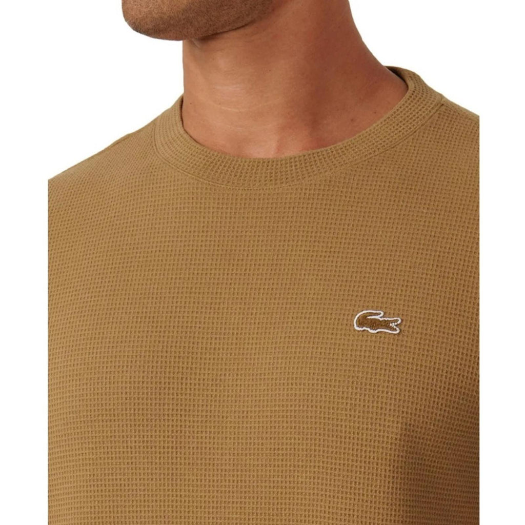 Lacoste Men's Waffle-Knit Thermal Sleep Shirt in Brown , NWT, Size XXL