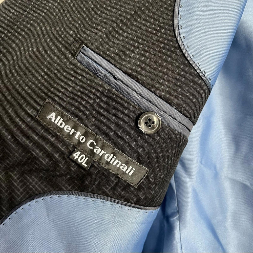 NEW Alberto Cardinali S200 Slim Fit Suit Blazer in Black, Size 40L, Retail $199