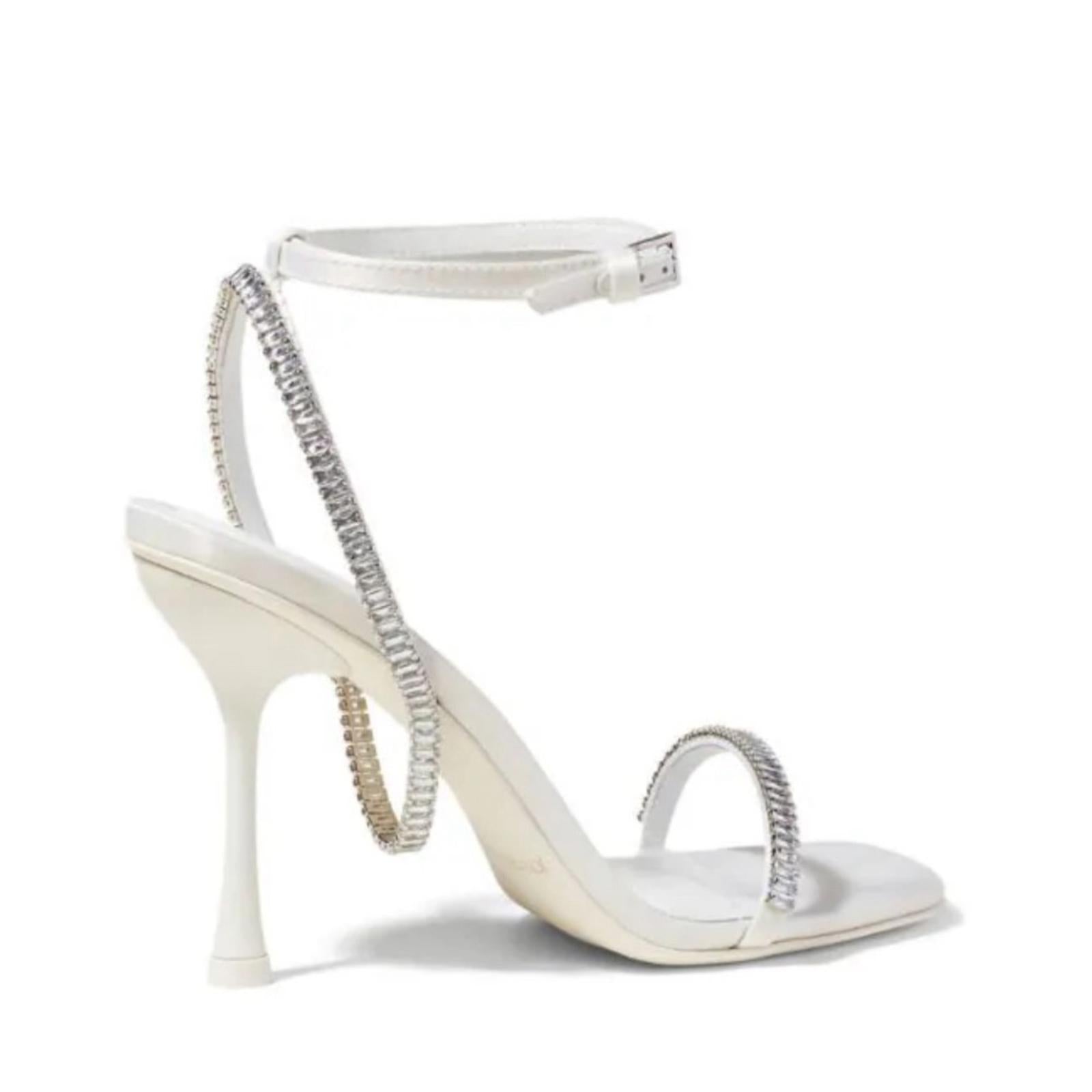 Jonathan Simkhai Luxon Crystal Harness Sandals White, Size EU41, NEW+DustBag