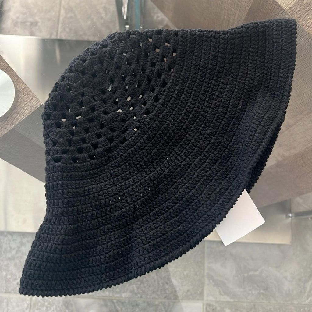 Vanessa Arizaga Art Crochet Bucket Hat, Black New w/Tag SOLD OUT Retail $150