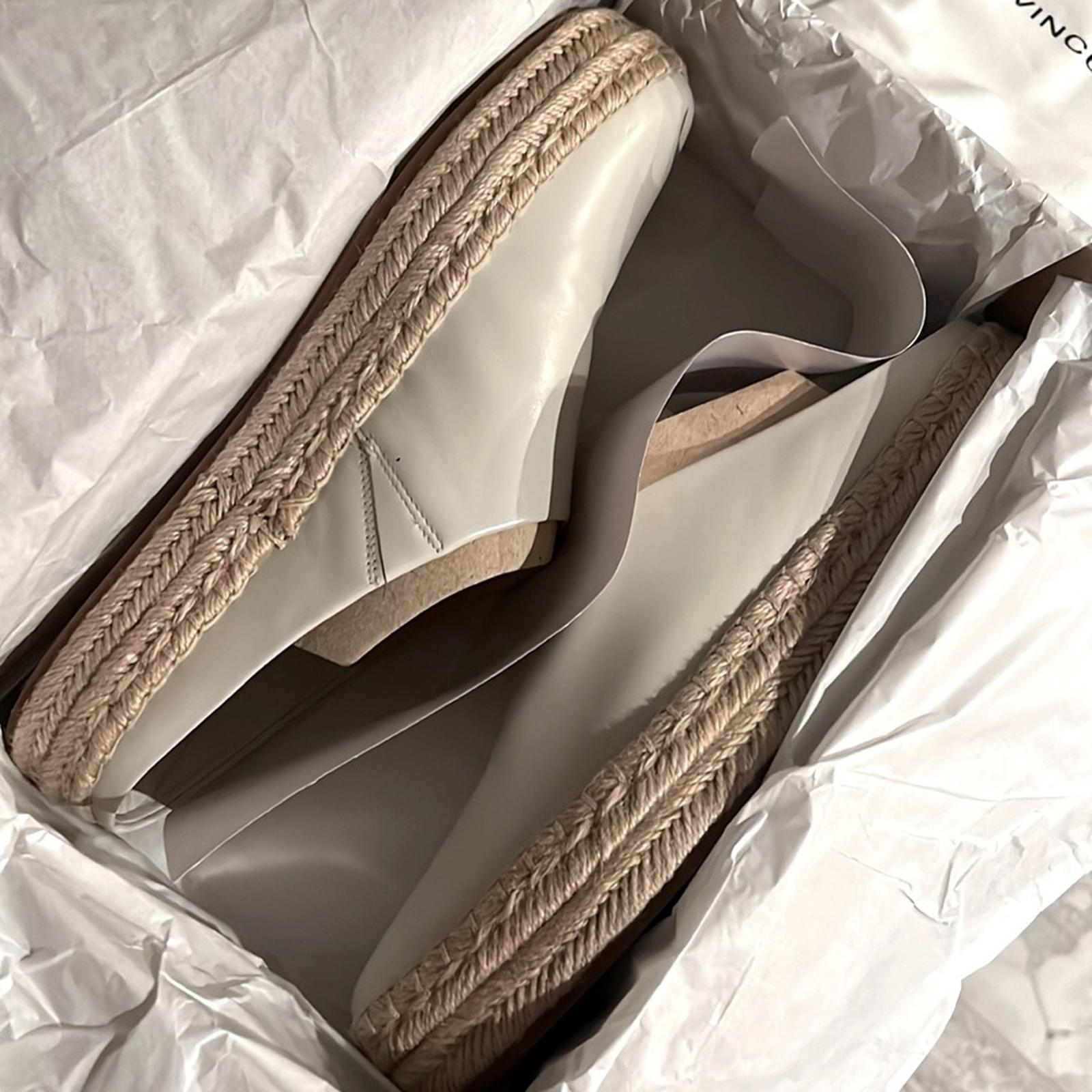 Vince Women's Ulla Slip On Espadrille Flats/ Mules, Off White Size 11 New in Box