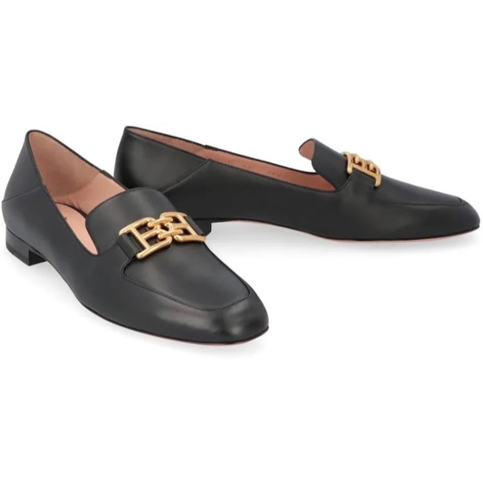 Bally BB logo loafers in Black, [Made in Italy] Size EU 38 in Box Retail $795