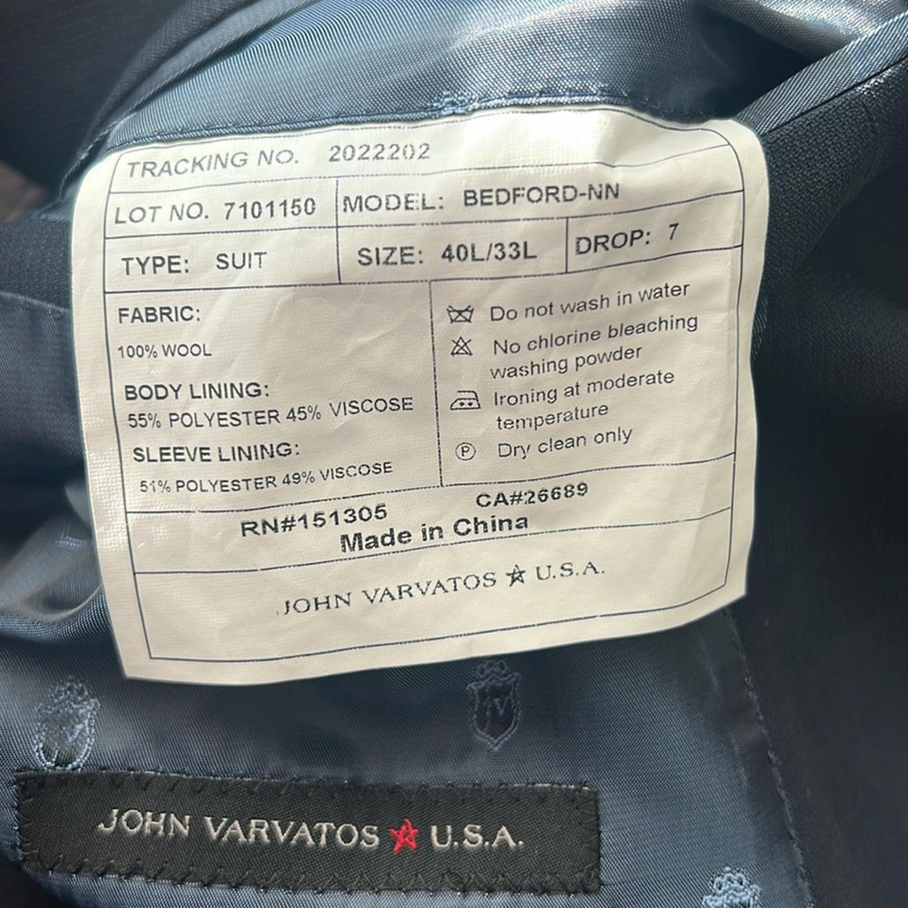 John Varvatos Star USA Slim Fit Suit Separates Navy Wool Size 40L New w/Tag $698