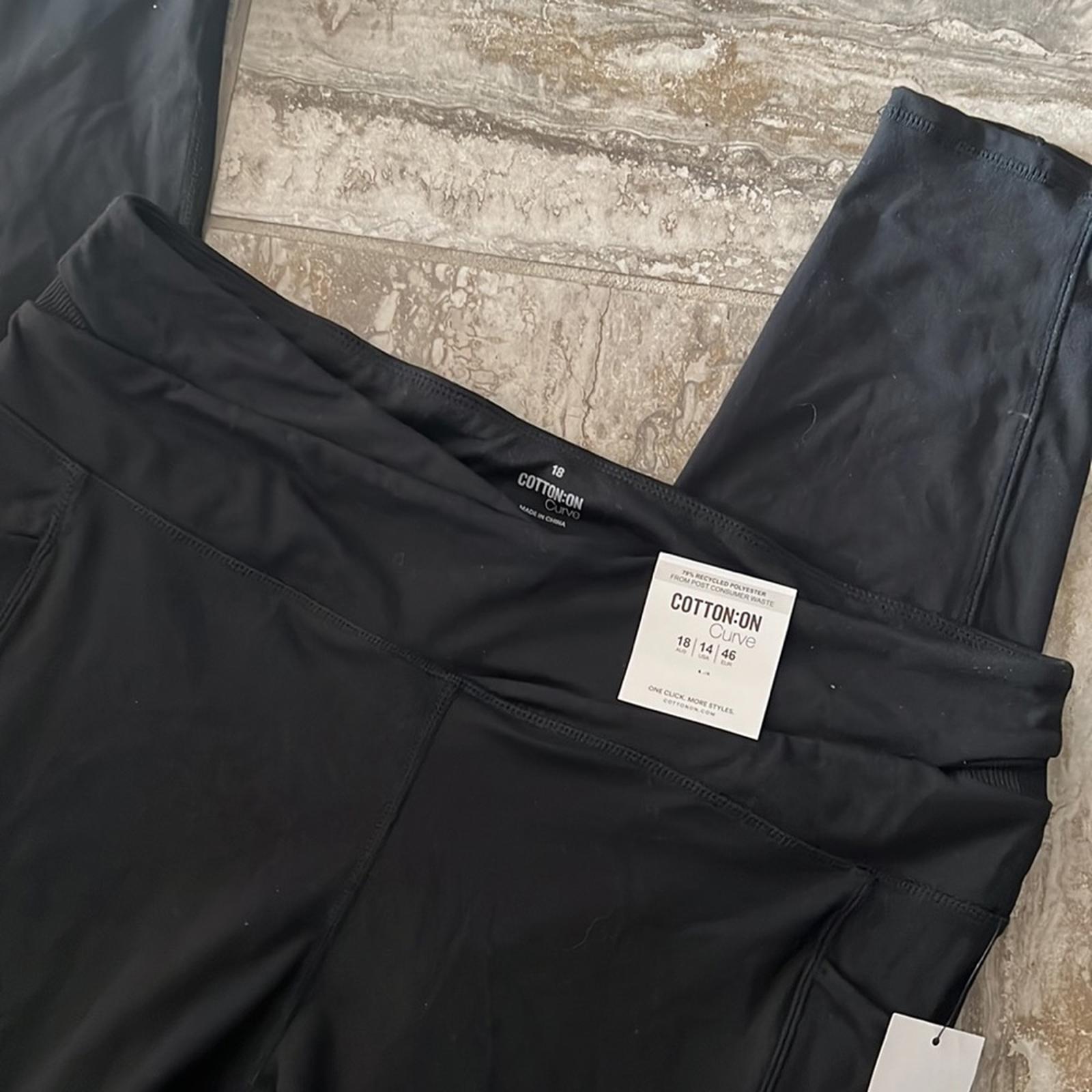 Cotton:On Curve Ultra Soft Cross Over Full Length Tight in Black US Size 14 NWT