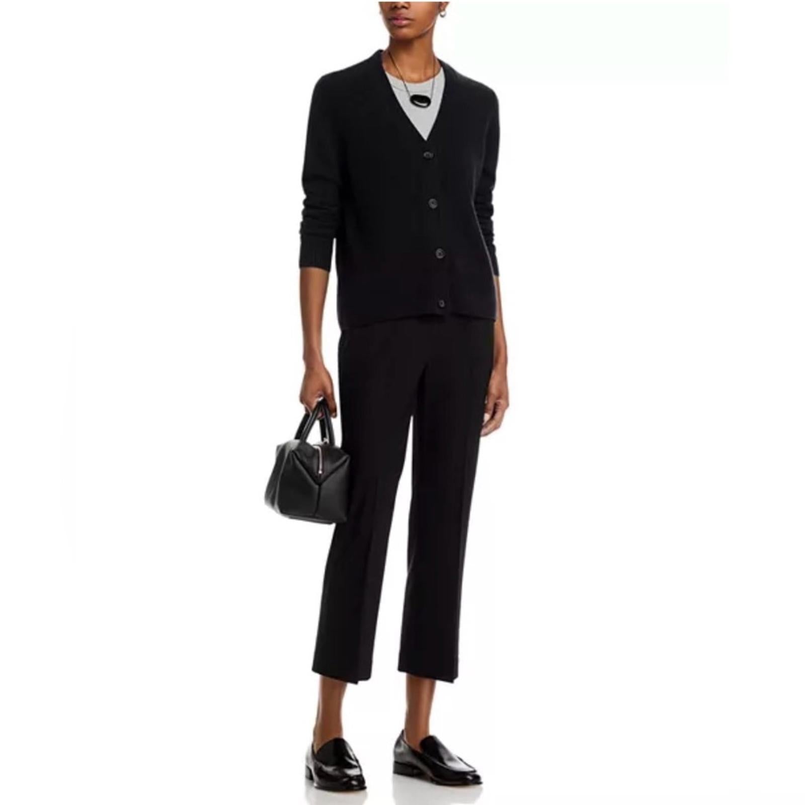 C by Bloomingdale’s Cashmere Grandfather Cardigan in Black, NWT, Size XS