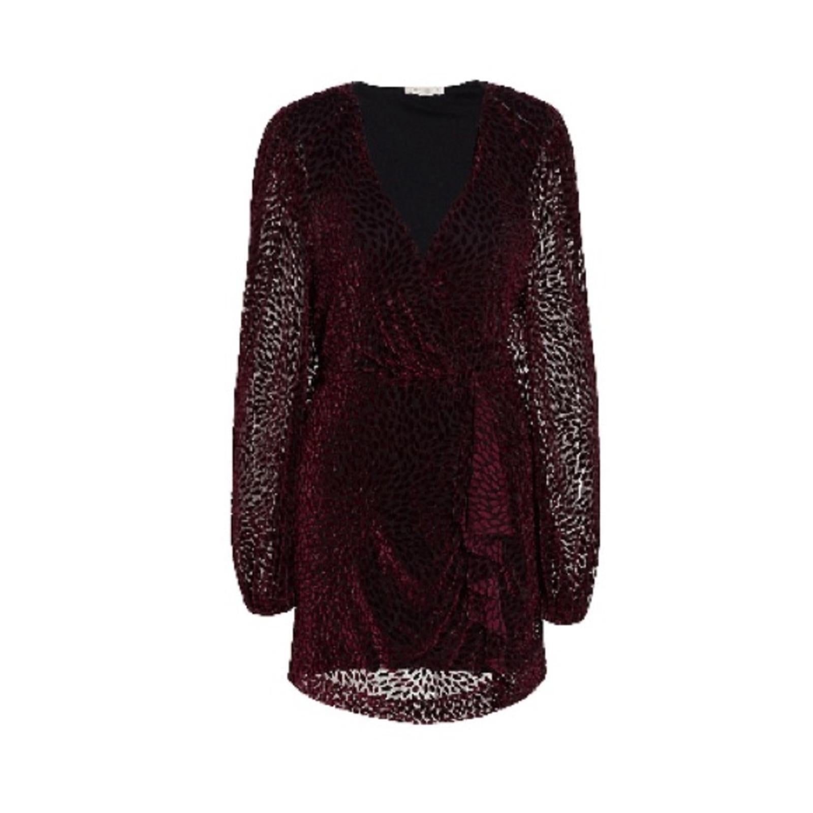 Ramy Brook Aman Embroidered Long-Sleeve Mini Dress in Plum Berry Size S NWT $395