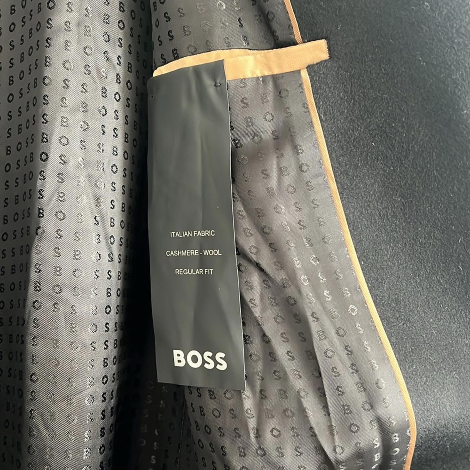 BOSS Cashmere-Wool Trench Coat in Black, Size IT 56, US 46R New w/o Tag