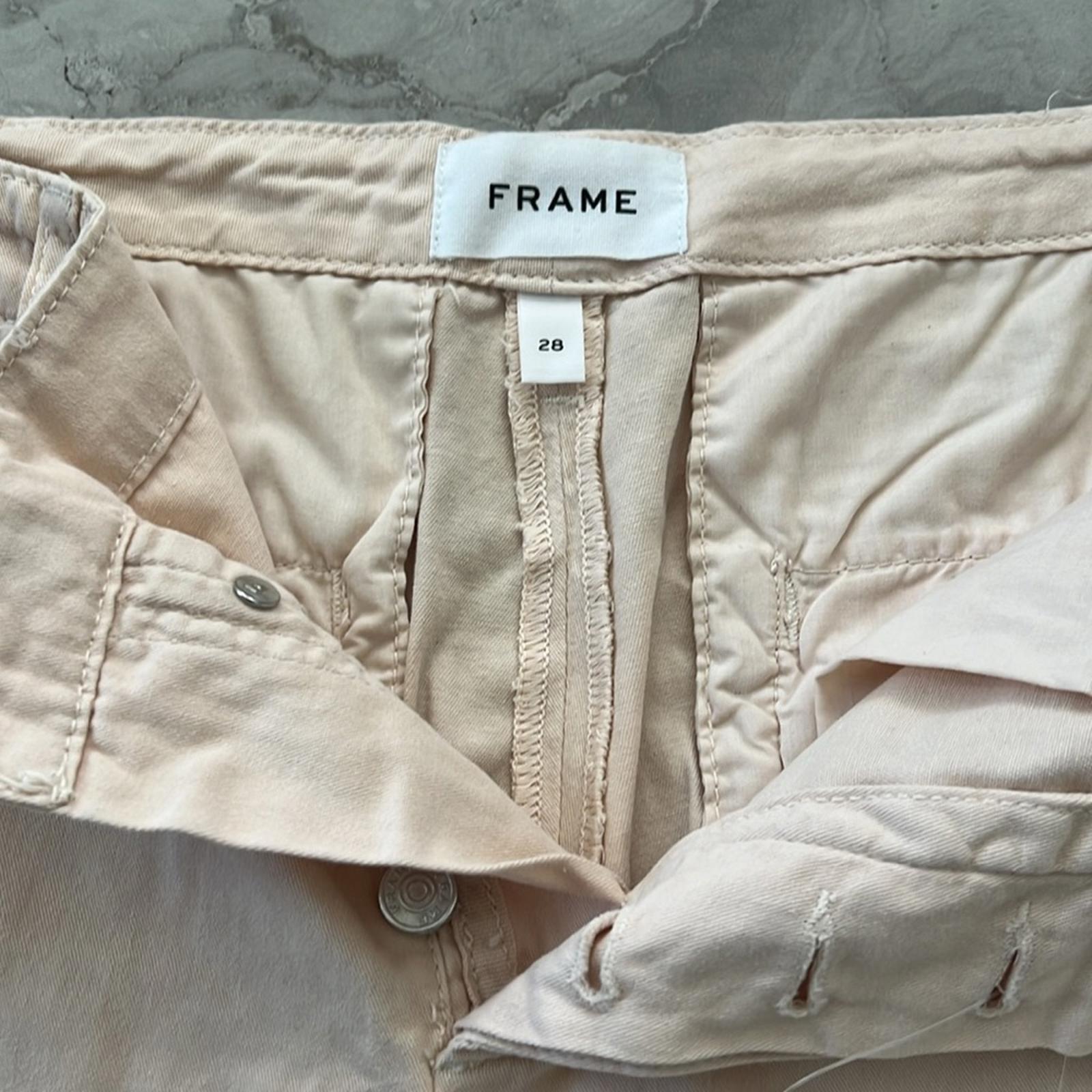 FRAME Denim CREAM High Waist Capris Pants, Light Peach Size 28 EXCELLENT!