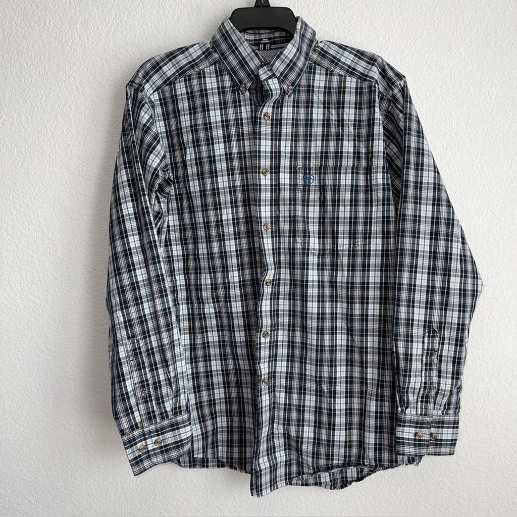 ARIAT Men’s Pro Series Button Down Plaid Classic Fit Shirt, Size M EXCELLENT!