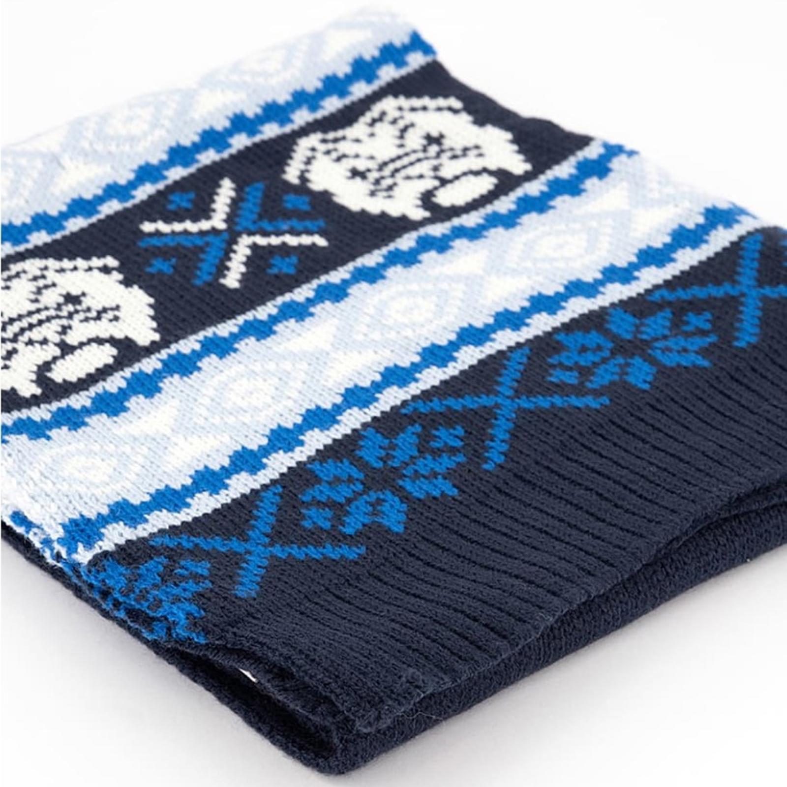 Club Room Men's Bulldog Hat & Scarf Set Blue Navy, New w/Tag