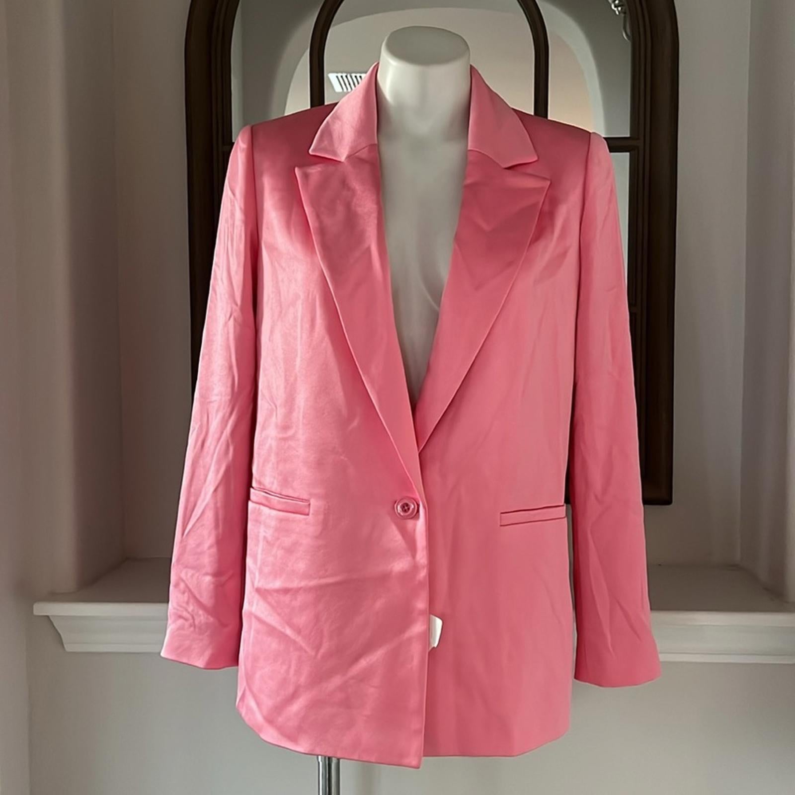 NWT Alice+Olivia Revolve Denny Notch Collar Boyfriend Blazer, Pink New w/Tag