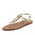 K.Jacques Lemovis Woven Strap Thong Sandals, Champagne Size 36 New + DustBag