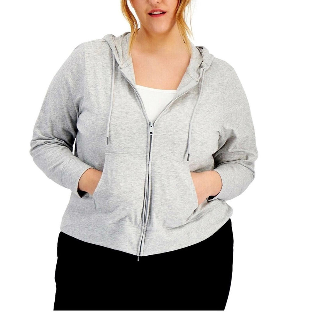 ID Ideology Retro Recycled Full Zip Jacket Heather Grey Plus Size 3X New w/Tag