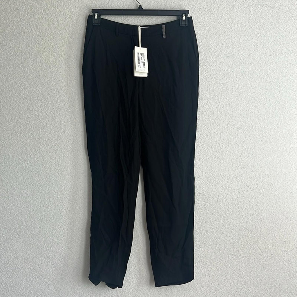 Fabiana Filippi Montefalco Embellished Ankle Dress Pants in Black, NWT, Size 4
