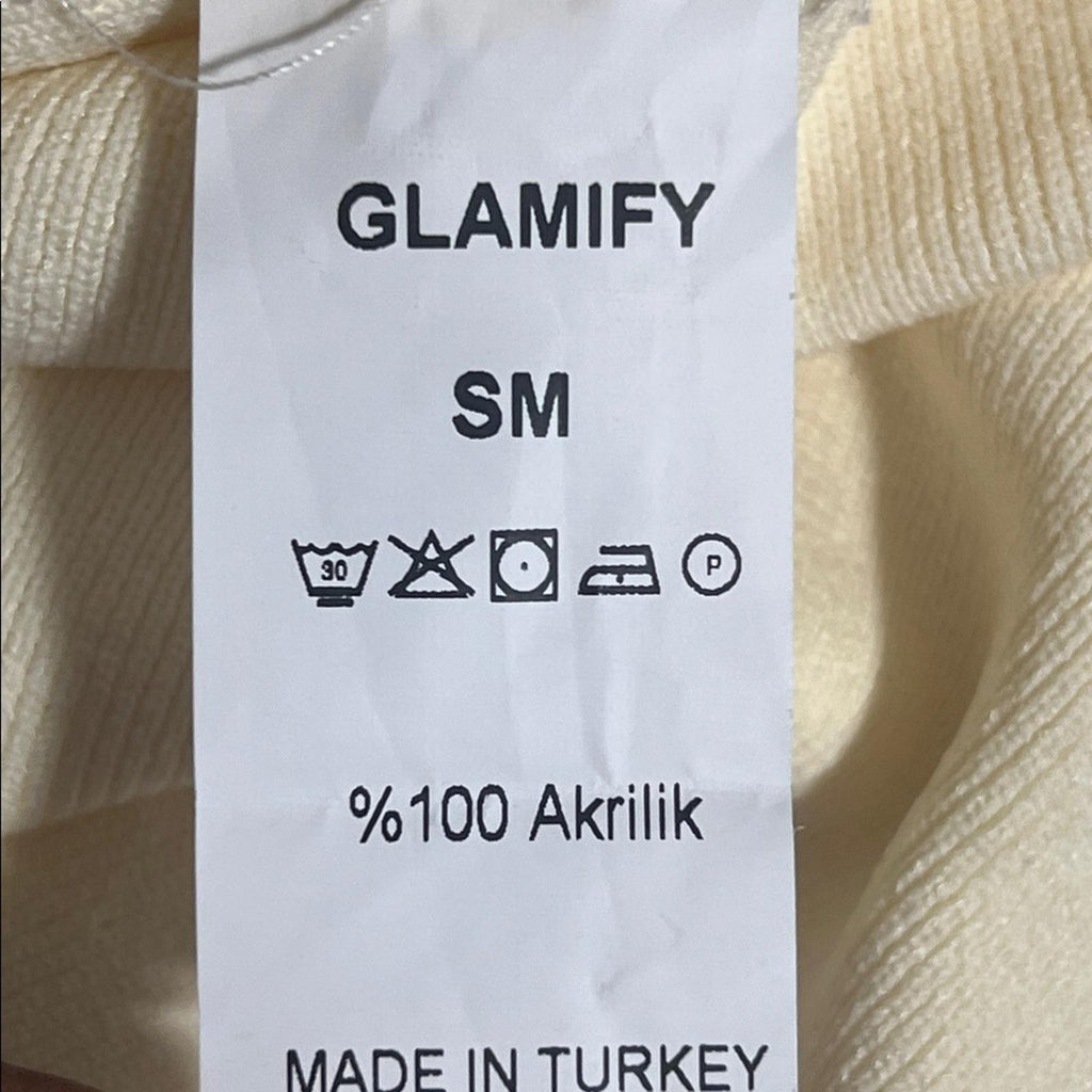 Glamify Ribbed Midi Tank Dress in Buttermilk, Size S, NEW