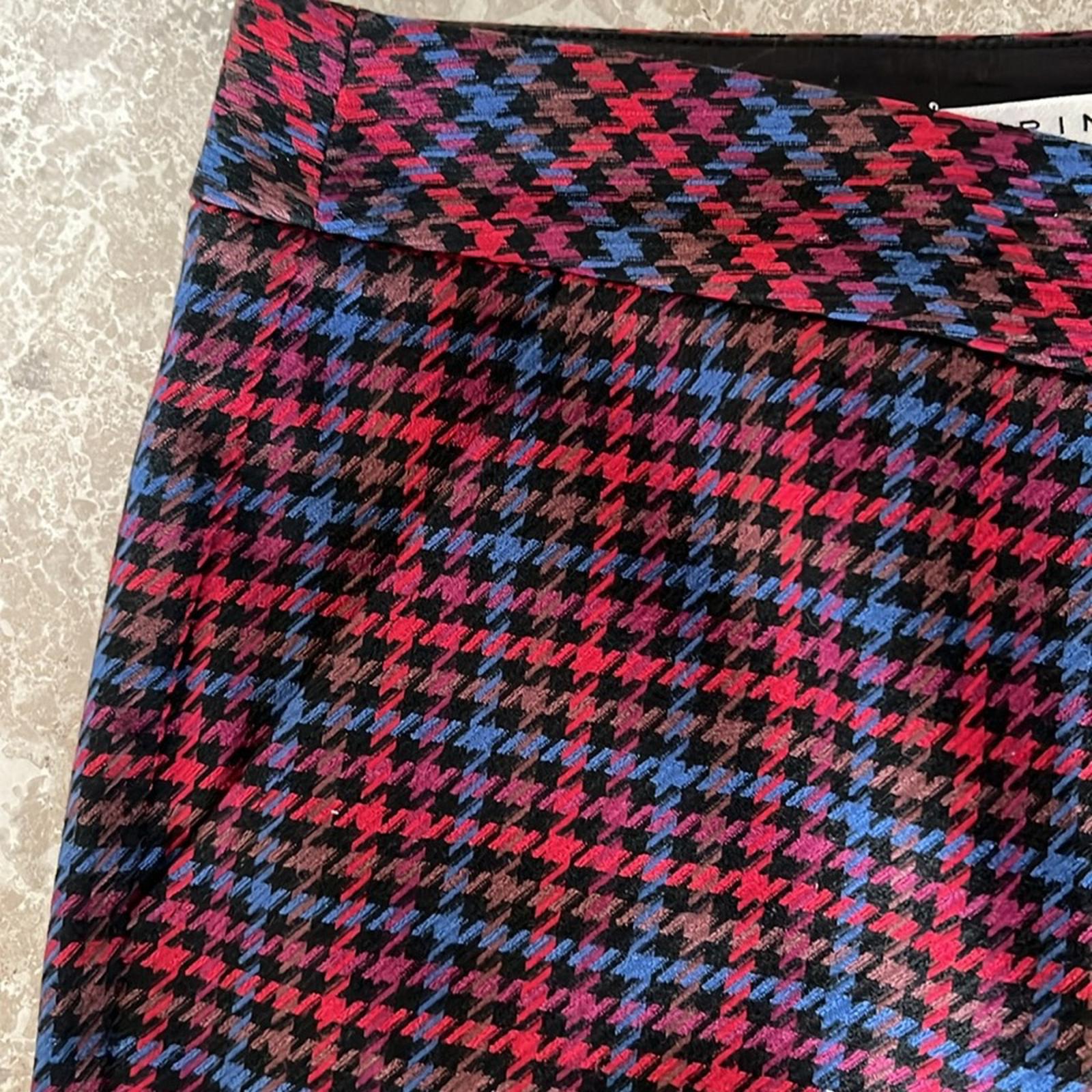 Trina Turk The Willis Flare Pants Multicolor Houndstooth Print Size 0 EXCELLENT!