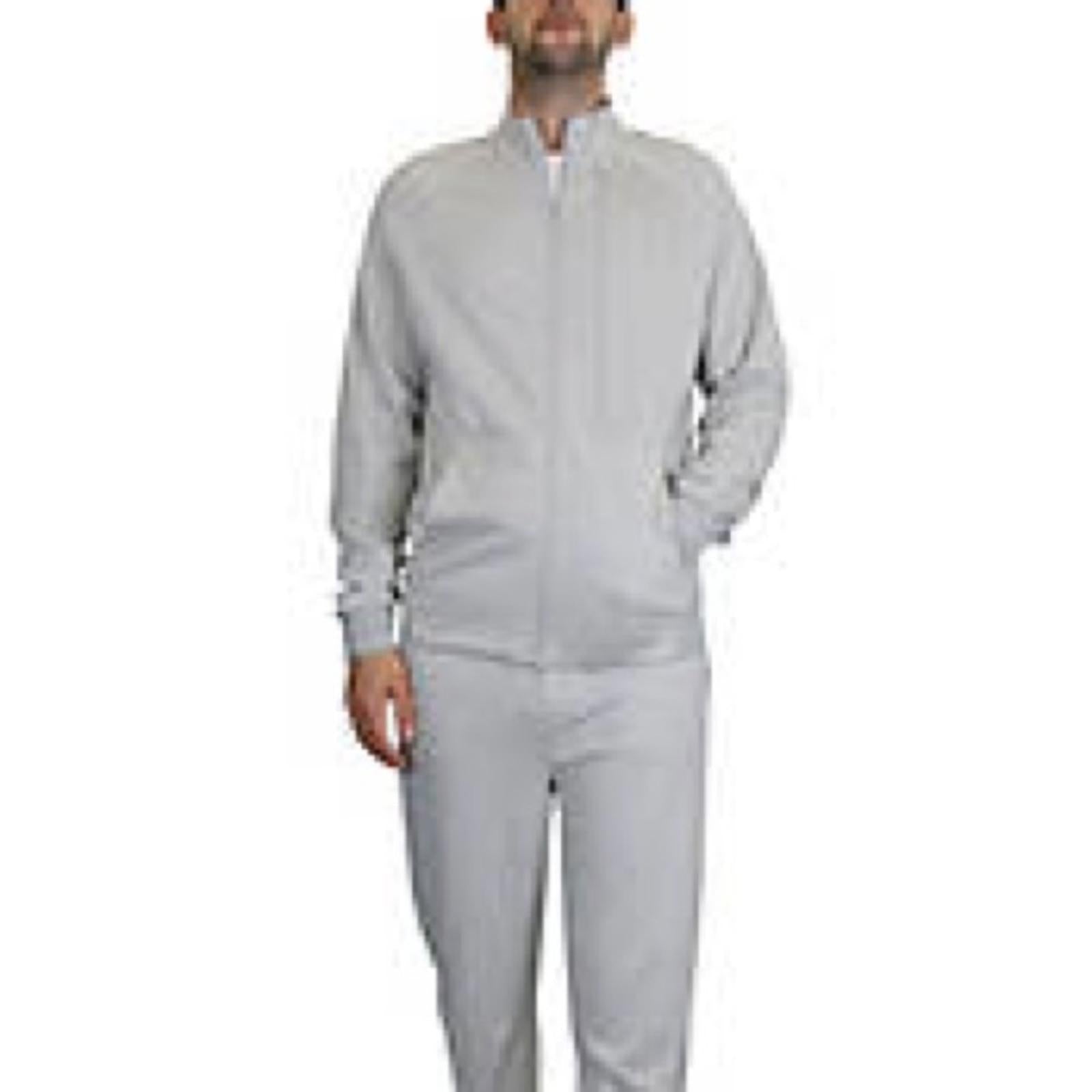 Blue Ice Moisture Wicking Performance Active Track Jacket in Grey, Size L NWT